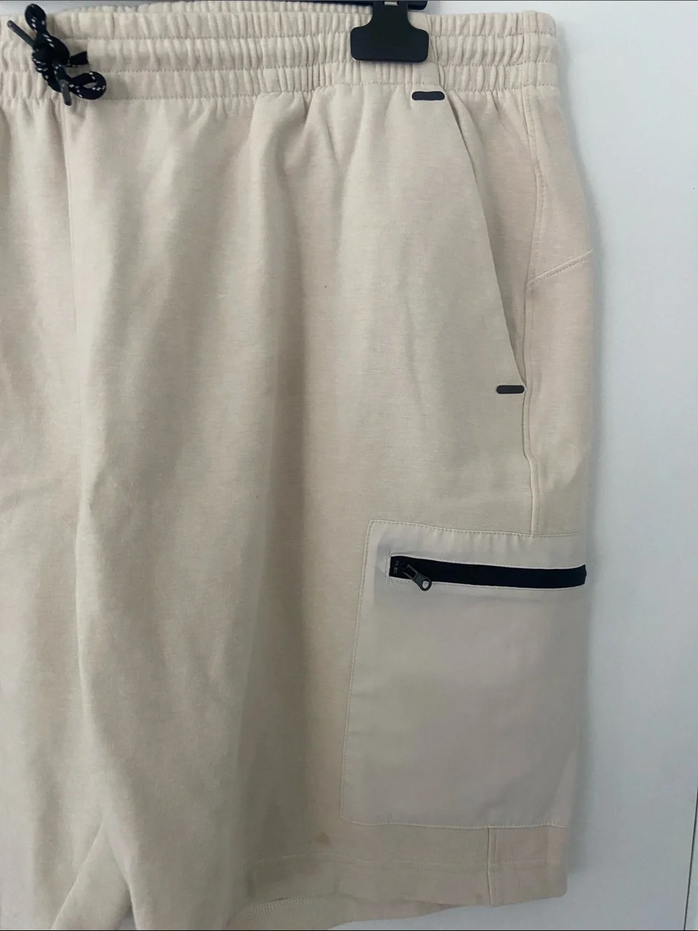 ✨5 for $15✨ Drawstring Cargo Sweat Shorts in Light Beige